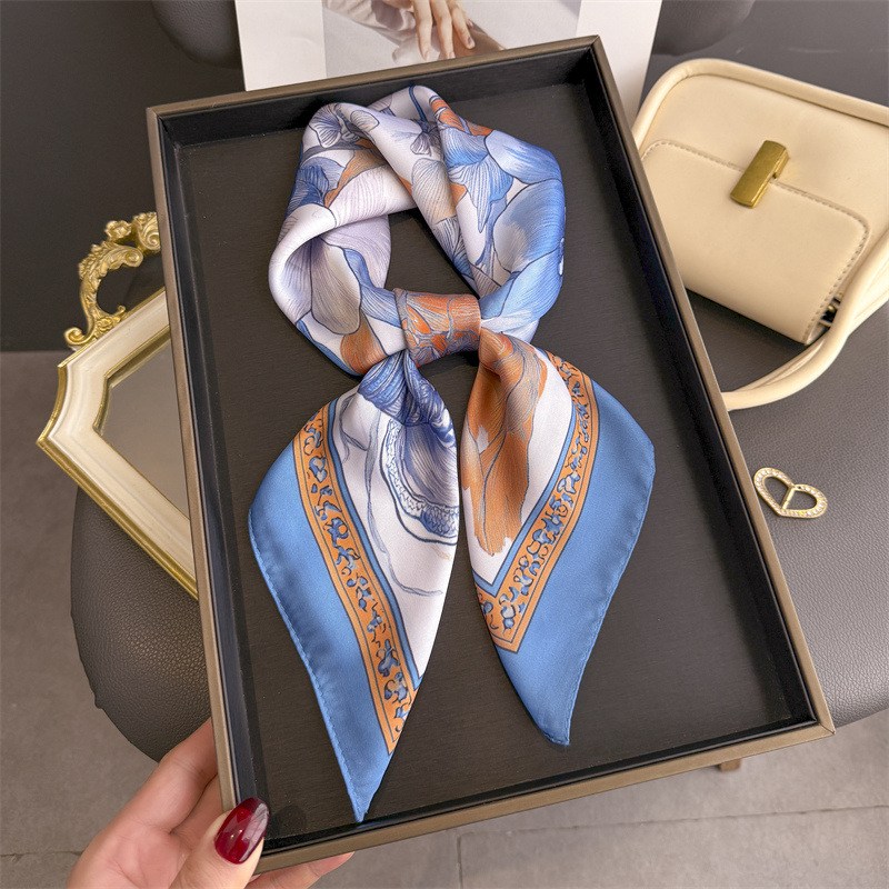 Women Fashion Necktie - 2026 جديد الأزهار طباعة الحجاب الحرير