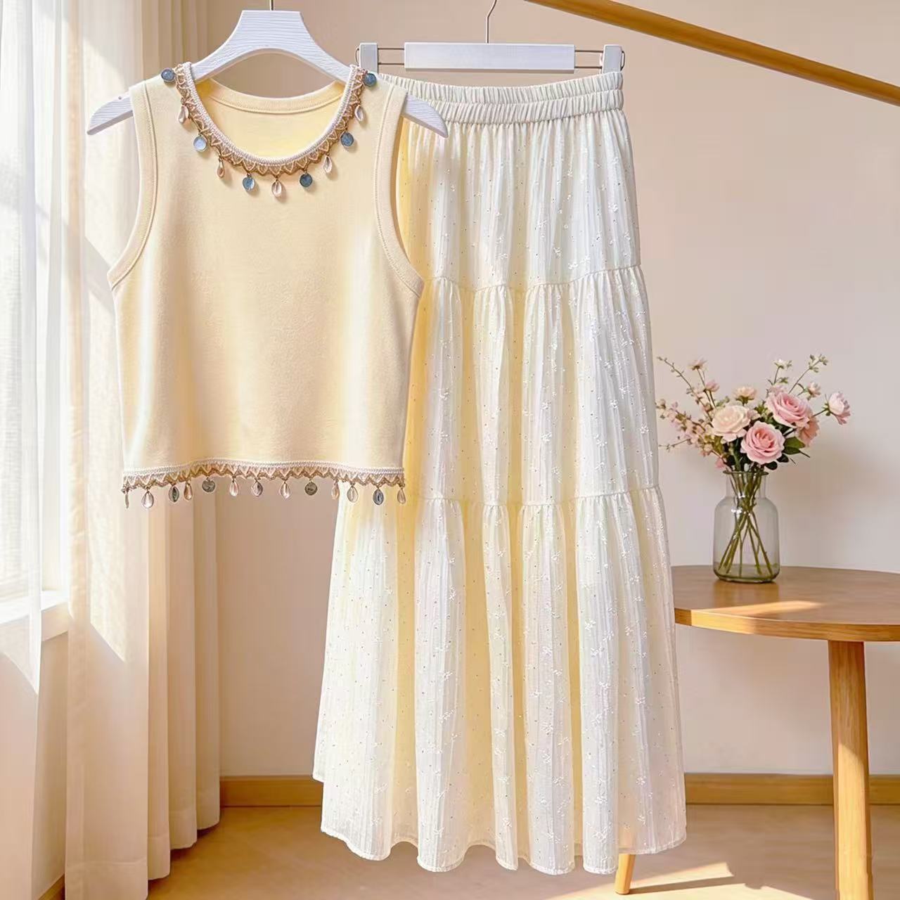 Women'S Fashion Vest Tops - طقم صيفي عصري جديد من قطعتين