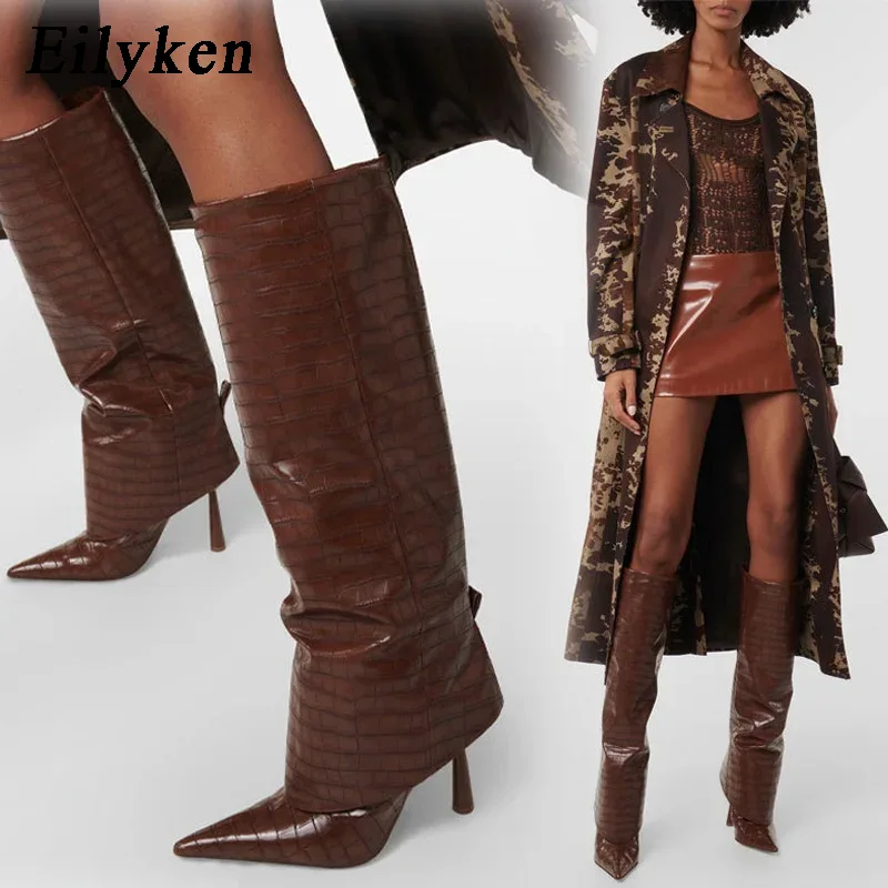 Women'S Fashion Knee High Boots - إيليكين 2027 تصميم خريف وشتاء أحذية