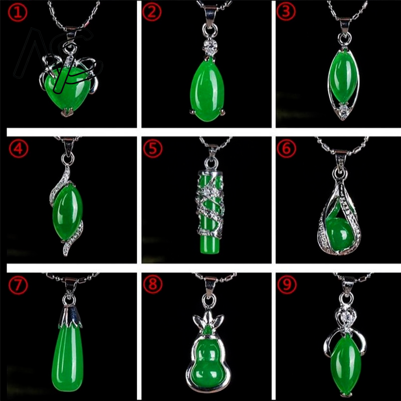 Women'S Fashion Jewellery - 925 الفضة الصينية الأخضر اليشم قطرة