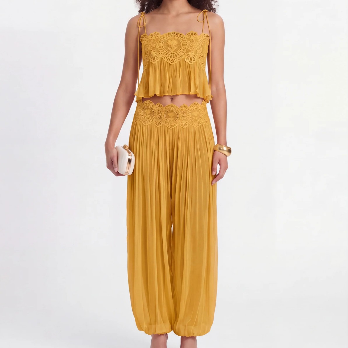 طقم بنطلون طويل للنساء مع بلوز - مراجعة Lace Trim Cami وسعره